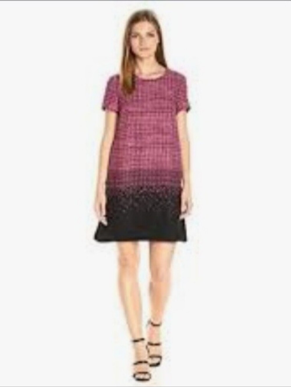 CECE Short Sleeve Pink Ombre Shift Dress